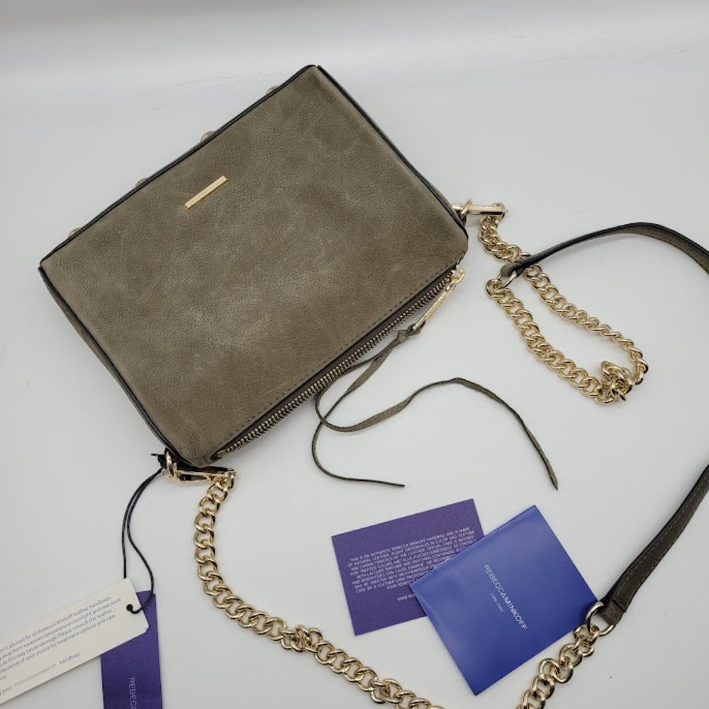 SOLD: NWT Rebecca Minkoff Leather Gold Chain Purse Handbag Lux Avery Crossbody - Picture 13 of 15